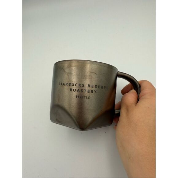 Starbucks Reserve Roastery Seattle Ceramic Faux Bronze Bevel 12oz Mug Metallic 2 - Picture 3 of 5